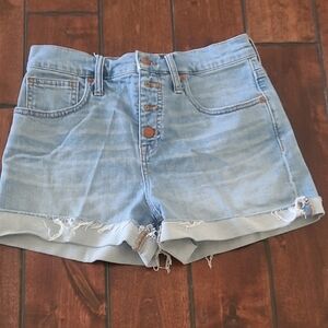 Madewell Light Blue Button Denim Women's Shorts Size 26